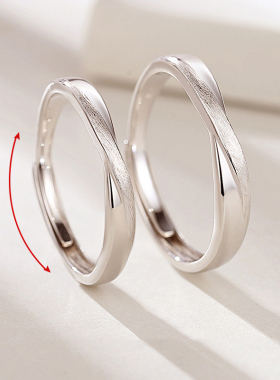 925纯银ins小众交织缠绵情侣戒指