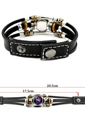 夜光时光宝石手链男女潮流朋克风格多层串珠手环饰品