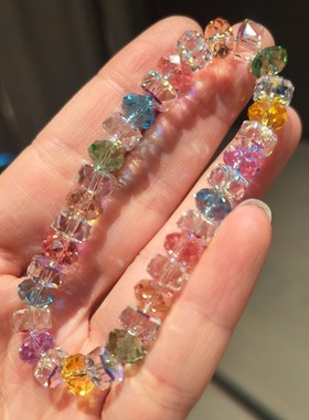 「星光彩仿水晶」个性简约多色女式混彩饰品手链小众时尚气质高级