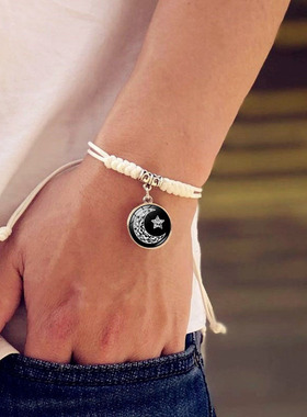 日月恋人金刚结手绳男女通用欧美时尚个性小铃铛手链手饰小礼物