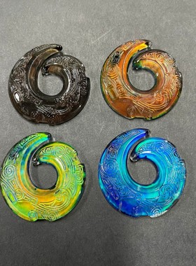 时来好运感温变色可随体温变化琉璃项链吊坠男女款吊坠饰品