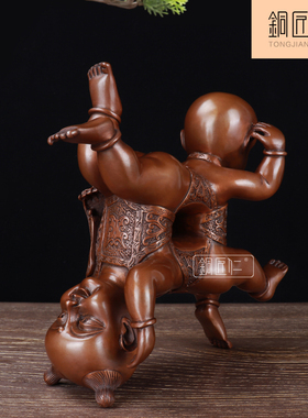 铜匠仁四喜娃娃家居婚房摆件