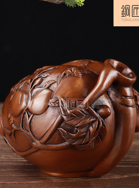 水滴摆件纯铜创意送老人生日寿桃