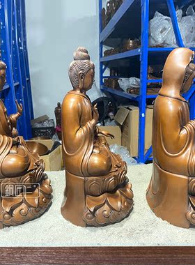铜匠仁西方三圣摆件室内家用玄关