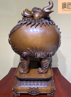 铜匠仁摆件瑞兽香炉家用客厅