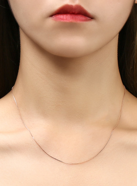 日韩925纯银项链女玫瑰金色黄金