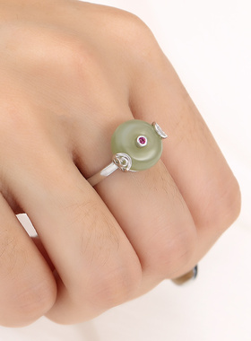 diys925纯银算盘珠扁形平安扣