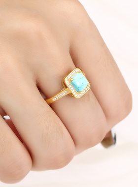 纯银莫桑钻空托克拉戒指四爪简约