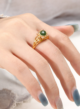 奢金轩女s925银戒指空托