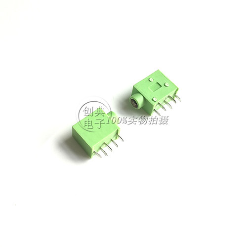 耳机座子PJ-325C侧插型5Pin有头内径3.6mm防火绿色PJ325C音频接口 - 图3