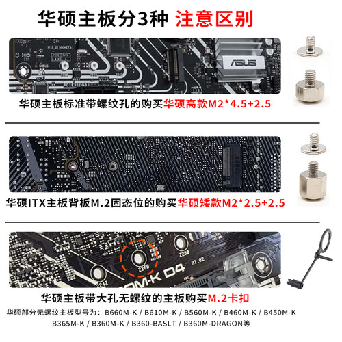 M2固态硬盘螺丝螺柱适用华硕技嘉微星铭瑄主板M.2SSD硬盘固定卡扣 - 图0