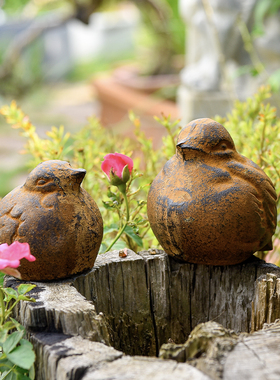 sungmor 锈色铸铁动物摆件松鼠兔子户外庭院园艺花园杂货装饰