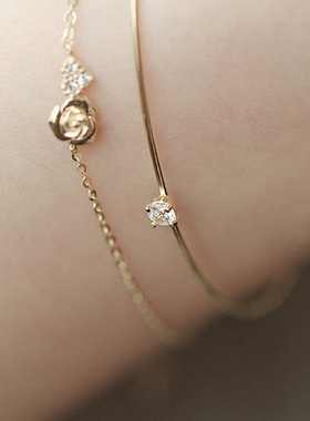 925银小王子玫瑰花爱心森系手链