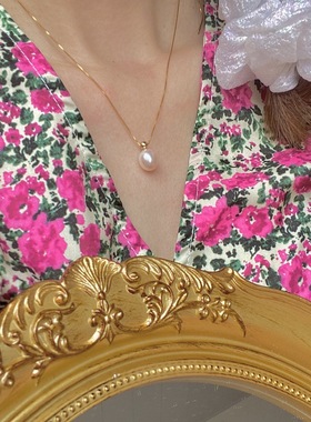 珍珠项链手作原创水滴锁骨链