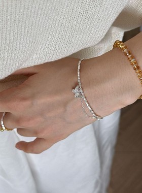 新中式S925银碎银蝴蝶气质手链