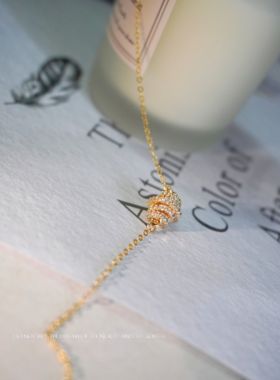 镀金镶嵌锆石ins螺旋锁骨链