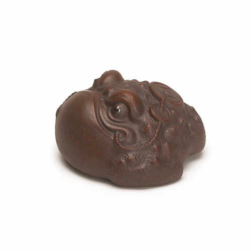 创意陶瓷茶道全手工莲蓬大红蟾蜍茶玩个性把玩富甲一方家用摆设 - 图3