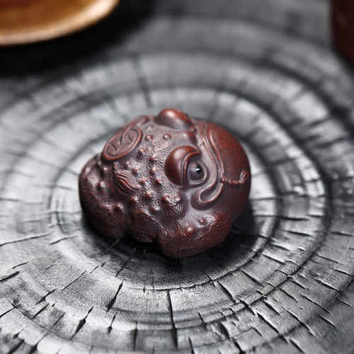 创意陶瓷茶道全手工莲蓬大红蟾蜍茶玩个性把玩富甲一方家用摆设 - 图2