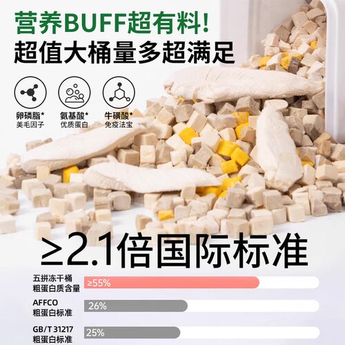 冻干猫零食鸡肉粒宠物鸡胸肉小猫专用蛋黄冻干营养猫咪冻干混合桶 - 图2