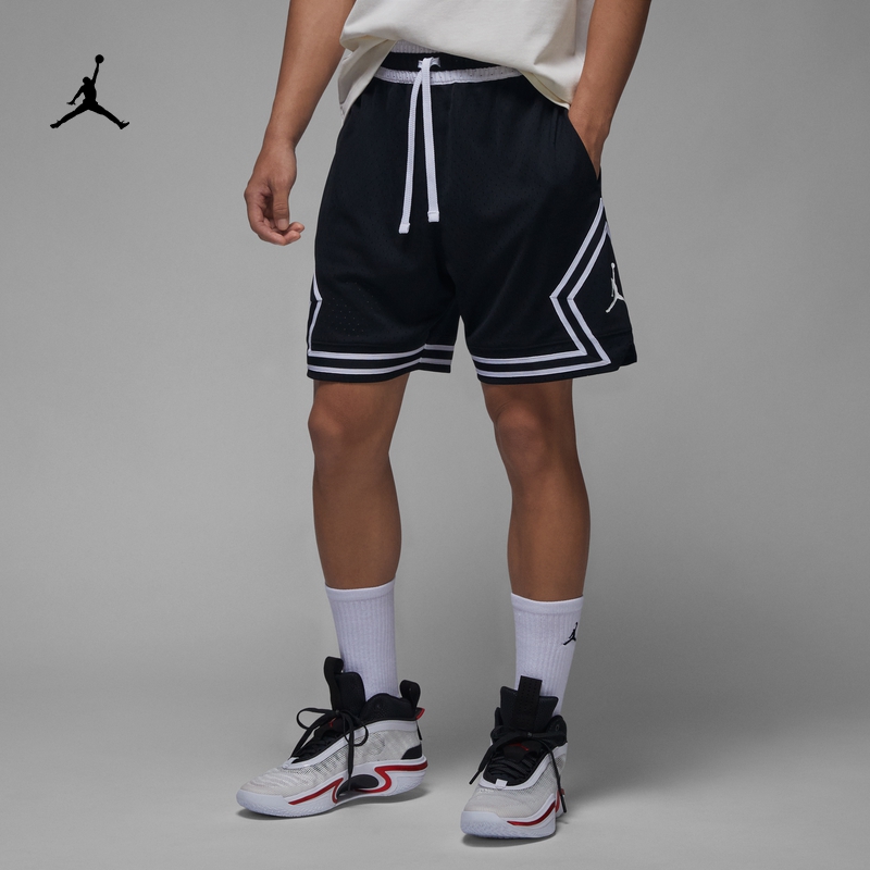 Jordan官方耐克乔丹男子速干短裤夏季网眼布运动裤透气条纹DX1488-图0