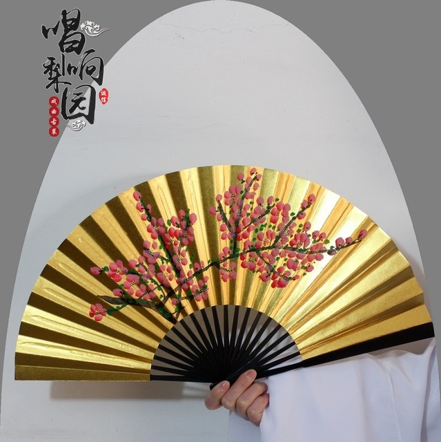 New Peking Opera, Yue Opera, Concubine Drunk Golden Fan, Drama Supplies, Xiaosheng Hua Dan Folding Fan 8 inches 27cm 1 foot