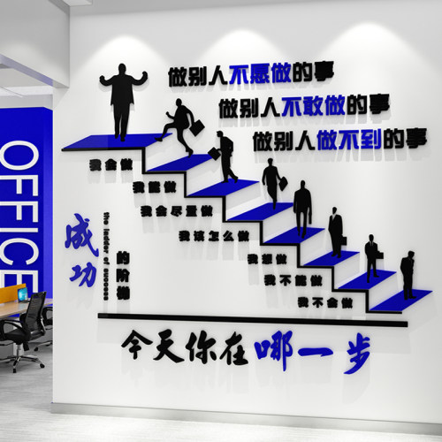 公司企业文化墙进门形象办公室装饰团队楼梯激励志标语氛围布置贴 - 图1