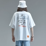 Белая спортивная футболка с коротким рукавом в стиле хип-хоп, подходит для подростков