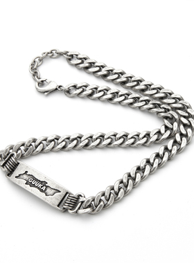 GUUKA字母做旧不锈钢项链