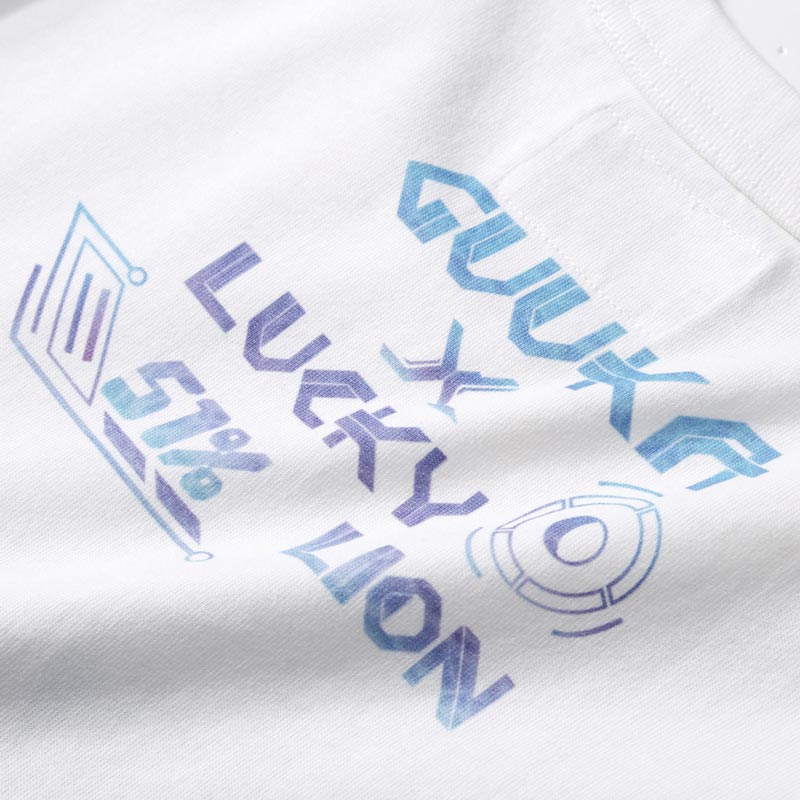 GUUKA夏季白色短袖t恤男潮牌王以太同款情侣卡通印花五分袖宽松-图2