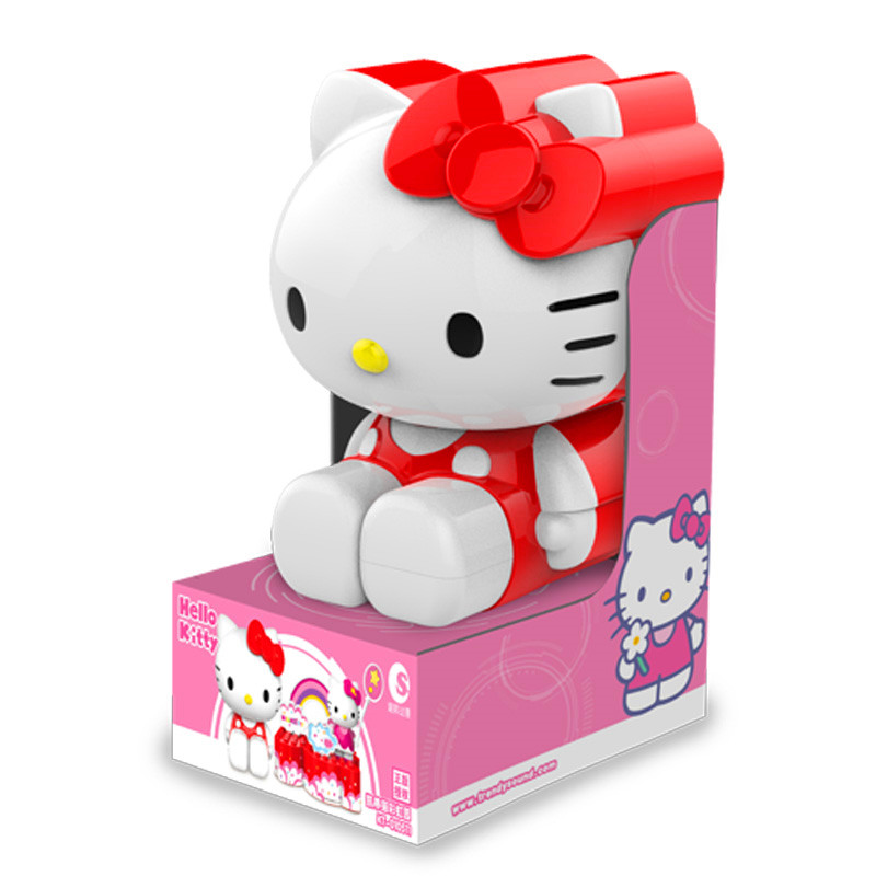 HelloKitty凯蒂猫载体益智拼装积木公园场景公仔手办玩具女孩礼物