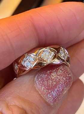 满钻5A锆石925银戒指镀厚金指圈