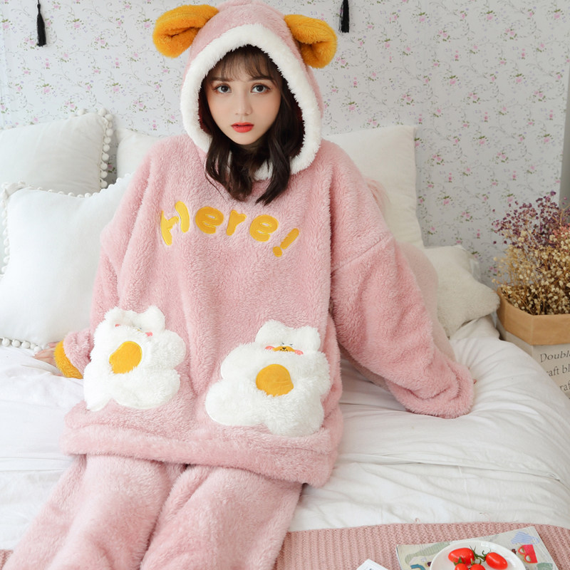 12高中初中学生秋冬季珊瑚绒睡衣 韩雨芹睡衣/家居服套装