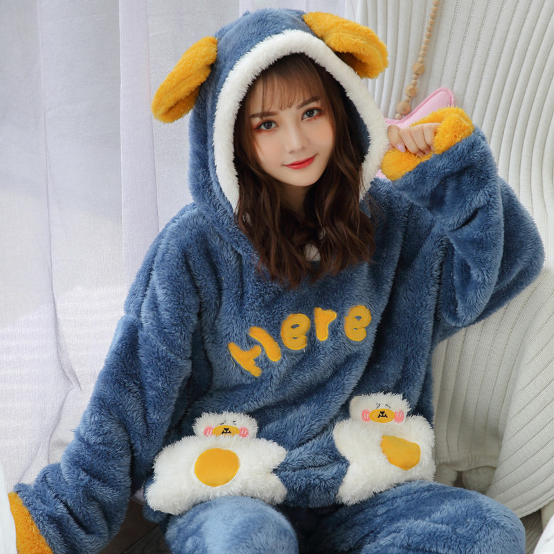 女大童女生少女孩甜美法兰绒睡衣 韩雨芹睡衣/家居服套装