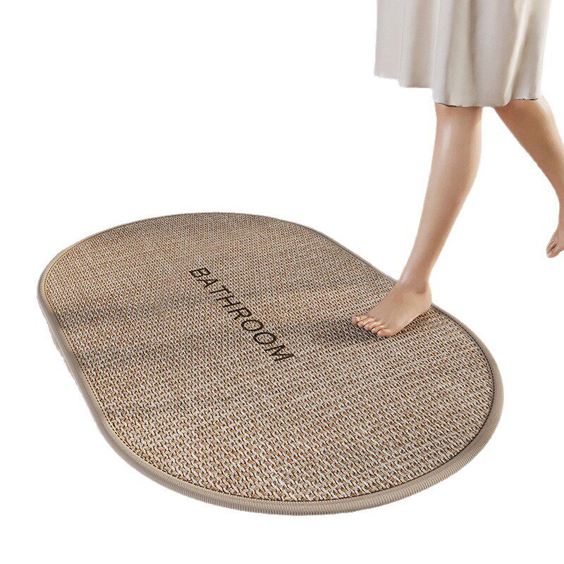 Bathroom toilet absorbent floor mat household bath non-slip foot mat toilet door quick-drying carpet