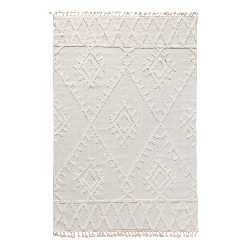 Moroccan Nordic room living room carpet ins bedroom bedside cotton and linen woven floor mat tassel decorative carpet outside
