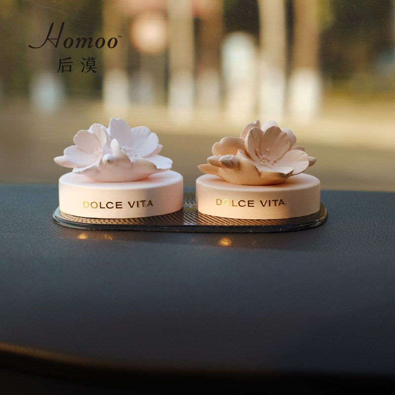 Homoo韩国浪漫花汽车风口香薰ins风扩香石车载装饰结婚纪念日礼物