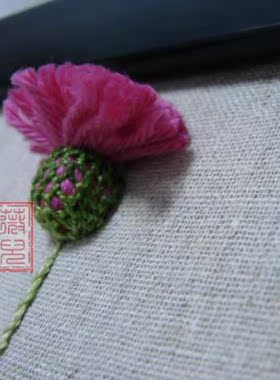 秭薇苑刺绣DIY材料包立体欧式手工DMC绣线  蓟花2