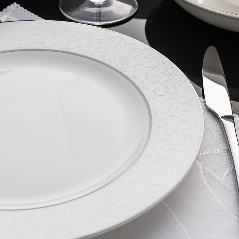 隆达骨瓷家用餐具陶瓷平盘汤面碗高级感盘子米饭碗巴塞罗那微瑕,淘宝优惠券,粉丝福利购,淘宝优惠卷