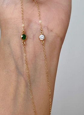 14k包金美国进口单钻手链轻奢女