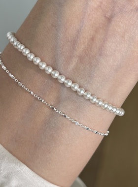 叠戴手饰S925银高级感小方块女