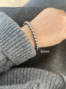 女纯银施家灰珍珠轻奢可调节手链