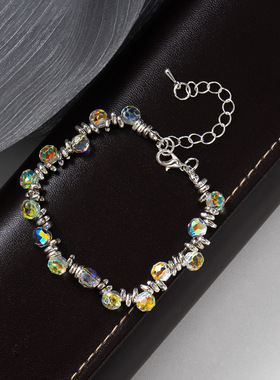 夏日梦幻彩珠小灯泡手链女轻奢碎银子小众设计手环高级感精致手饰