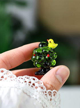 创意日系家居摆件工艺品可爱森林猫头鹰浣熊小鹿老虎动物玻璃摆件