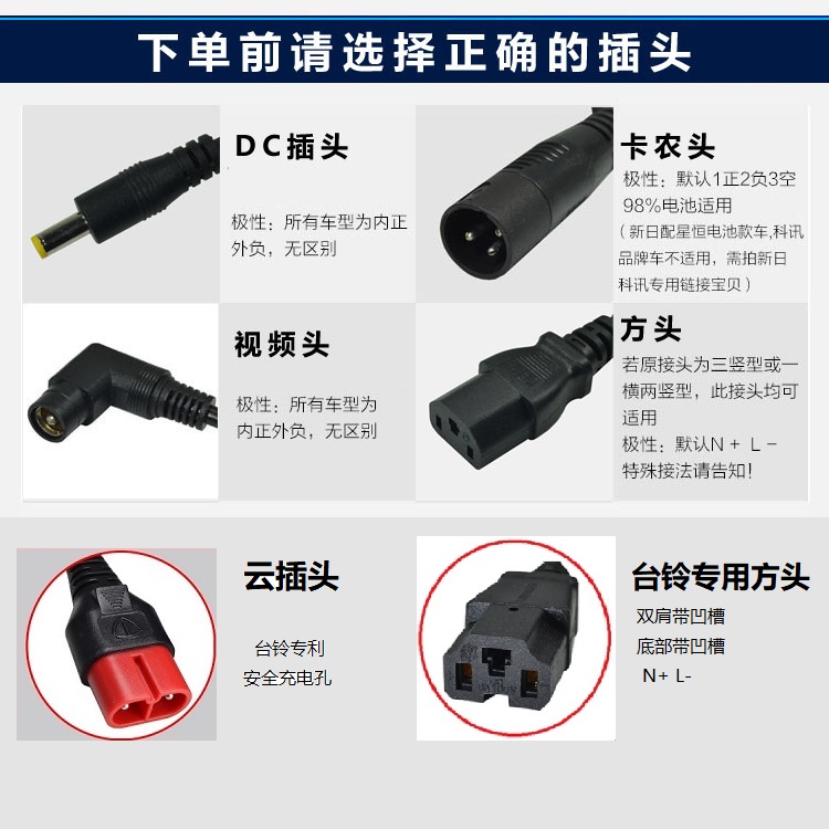 台铃电动车原装锂电充电器48V2A54.6V卡农头DC头原厂专用正品联保 - 图1