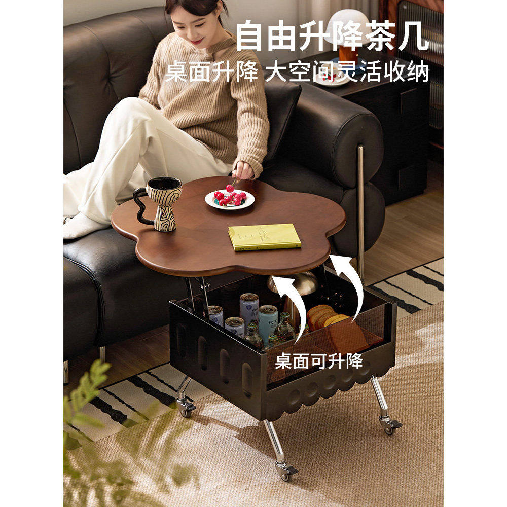 实木茶几客厅家用储物茶水柜小户型高级感阳台小喝茶桌可移动茶台,淘宝优惠券,粉丝福利购,淘宝优惠卷