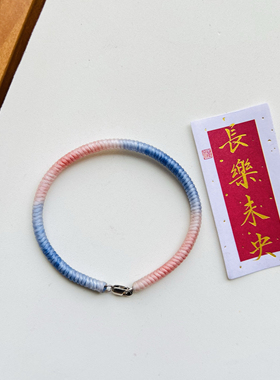 隐隐青高光泰蜡金刚结925银扣可定制手工编手绳手链亲子闺蜜礼物