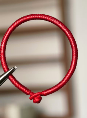 成品约4mm精编新年本命年高光泰蜡金刚结红手绳情侣闺蜜亲子礼物