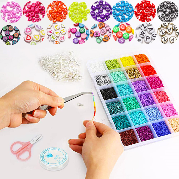 1 Box Seed Beads Kit Letter Beads Small Craft Beads Jewelry - 图2