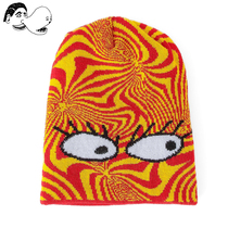 (spot) postpost Official Agent Ed Curtis Orange Yellow Striped Knit Cap