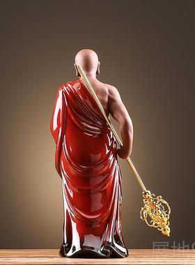 高档中式地藏王萨居家菩办室公玄关寺陶庙佛堂瓷佛像供奉摆件